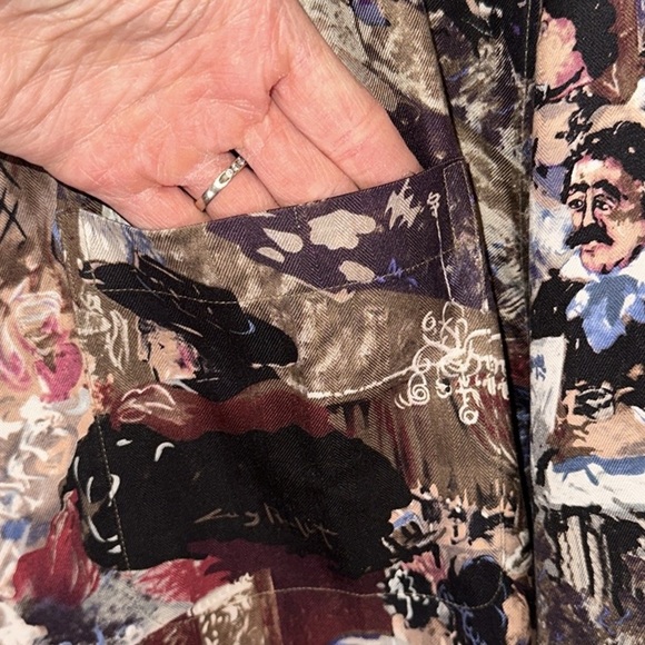 Guy Buffet Parisian Cafe Silk Button Front Camp Shirt Men Medium Casual Luxury - Picture 4 of 8